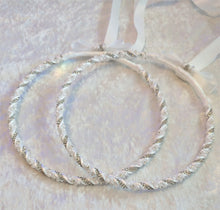 Load image into Gallery viewer, Rhinestone Pearl Stefana Lambathe Set, Orthodox Wedding Crowns, Greek Stefana, Greece Wedding Crowns, Greek Lambades, White Stefana