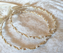 Load image into Gallery viewer, Stefana Set, Orthodox Wedding Crowns, White Stefana, Crystal Stefana