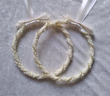 Load image into Gallery viewer, Greek Stefana Crowns, Orthodox Wedding Crowns, Wedding Stefana in White, Ivory, Pearl, Silver or Gold
