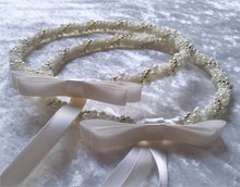 Load image into Gallery viewer, Greek Stefana Crowns, Orthodox Wedding Crowns, Wedding Stefana in White, Ivory, Pearl, Silver or Gold