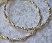 Load image into Gallery viewer, Ivory Gold Greek Stefana Lambathes Set, Orthodox Wedding Crowns and Candles