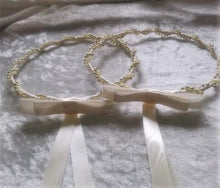 Load image into Gallery viewer, Greek Stefana Wedding Crowns, Simple Stefana and Lambathes Set, White, Ivory, Pearl, Silver or Gold