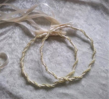 Load image into Gallery viewer, Greek Stefana Wedding Crowns, Simple Stefana and Lambathes Set, White, Ivory, Pearl, Silver or Gold