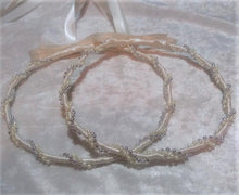 Load image into Gallery viewer, Greek Stefana Wedding Crowns, Simple Stefana and Lambathes Set, White, Ivory, Pearl, Silver or Gold