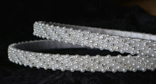 Load image into Gallery viewer, Pearl Rhinestone Stefana Crowns, Greek Orthodox Wedding Crowns, Wedding Stefana in White or Ivory