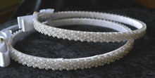 Load image into Gallery viewer, Pearl Rhinestone Stefana Crowns, Greek Orthodox Wedding Crowns, Wedding Stefana in White or Ivory