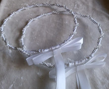 Load image into Gallery viewer, Greek Stefana Wedding Crowns, Simple Stefana and Lambathes Set, White, Ivory, Pearl, Silver or Gold