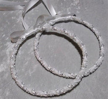 Load image into Gallery viewer, White Rhinestone Stefana Wedding Crowns - Greek Orthodox Crowns - Wedding Stefana