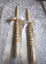 Load image into Gallery viewer, Greek Stefana Wedding Crowns, Simple Stefana and Lambathes Set, White, Ivory, Pearl, Silver or Gold