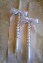 Load image into Gallery viewer, Greek Stefana Wedding Crowns, Simple Stefana and Lambathes Set, White, Ivory, Pearl, Silver or Gold