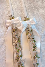 Load image into Gallery viewer, Green Leaf Greek Orthodox Stefana Crowns &amp; Lambathes, Crystal Stefana &amp; Wedding Candles
