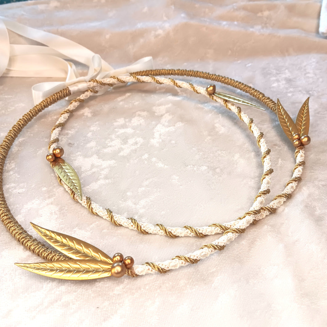 Stefana Brass Leaves / Olive Leaf Stefana / Greek Wedding Crowns / Orthodox Wedding Crowns / Minimalist Stefana Crowns