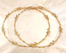 Load image into Gallery viewer, Stefana Gold Leaf, Greek Wedding Crowns, Olive Leaf Stefana, Orthodox Wedding Crowns
