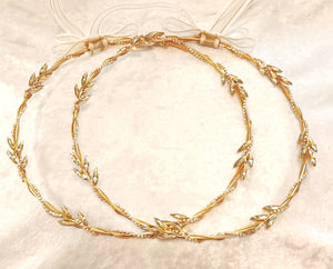 Stefana Gold Leaf, Greek Wedding Crowns, Olive Leaf Stefana, Orthodox Wedding Crowns