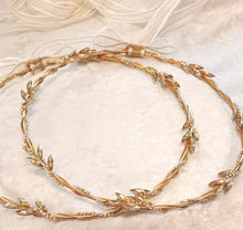 Load image into Gallery viewer, Stefana Gold Leaf, Greek Wedding Crowns, Olive Leaf Stefana, Orthodox Wedding Crowns
