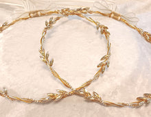 Load image into Gallery viewer, Stefana Gold Leaf, Greek Wedding Crowns, Olive Leaf Stefana, Orthodox Wedding Crowns
