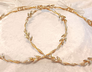 Stefana Gold Leaf, Greek Wedding Crowns, Olive Leaf Stefana, Orthodox Wedding Crowns