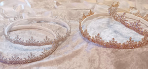 Stefana Set, Gold Crystal Stefana, Greek Orthodox Crowns, Royal Stefana Crowns