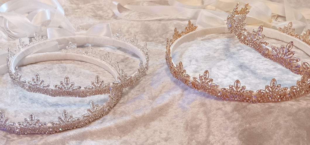 Stefana Set, Gold Crystal Stefana, Greek Orthodox Crowns, Royal Stefana Crowns