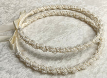 Load image into Gallery viewer, Ivory Pearl Stefana Crowns, Greek Orthodox Wedding Crowns
