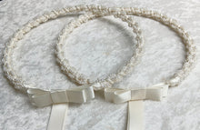 Load image into Gallery viewer, Ivory Pearl Stefana Crowns, Greek Orthodox Wedding Crowns
