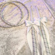 Load image into Gallery viewer, Affordable Stefana Greek Wedding Crowns and Lambathes in Silver &amp; White
