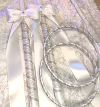 Load image into Gallery viewer, Affordable Stefana Greek Wedding Crowns and Lambathes in Silver &amp; White
