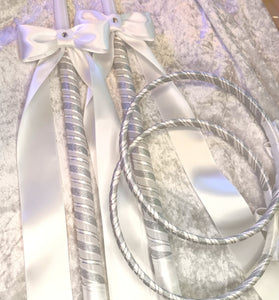 Affordable Stefana Greek Wedding Crowns and Lambathes in Silver & White