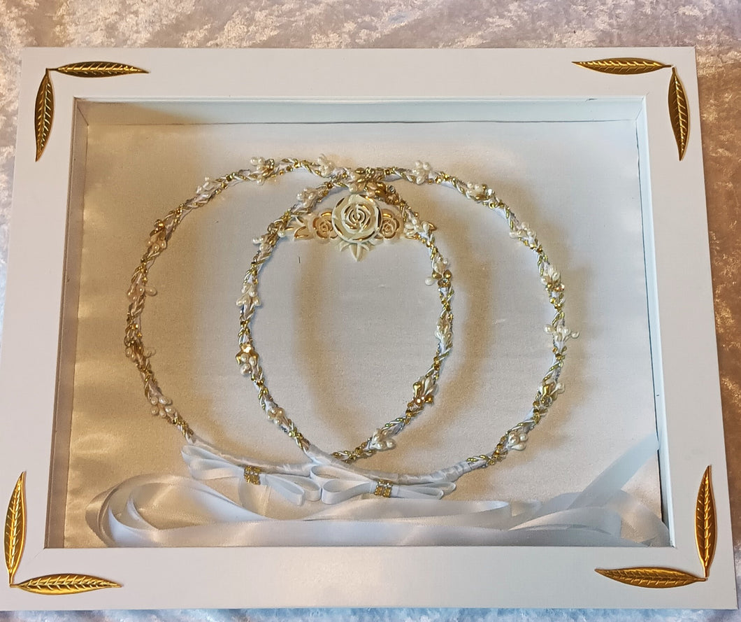 Stefanothiki, White Stefana Crown Case, Modern Stefanothiki, Gift For Greek Wedding