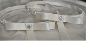 Greek Stefana Crowns, Pearl Rhinestone Stefana Wedding Crowns