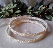 Load image into Gallery viewer, Greek Stefana Crowns, Orthodox Wedding Crowns, Rhinestone Pearl Wedding Stefana
