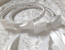 Load image into Gallery viewer, Greek Stefana Crowns, Silver Stefana Wedding Crowns in White or Ivory
