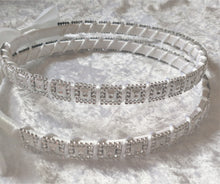 Load image into Gallery viewer, Greek Stefana Crowns, Silver Stefana Wedding Crowns in White or Ivory
