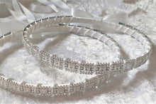 Load image into Gallery viewer, Greek Stefana Crowns, Silver Stefana Wedding Crowns in White or Ivory
