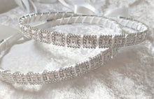 Load image into Gallery viewer, Greek Stefana Crowns, Silver Stefana Wedding Crowns in White or Ivory
