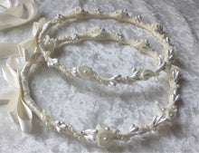 Load image into Gallery viewer, Ivory Calla Lily Stefana Crown Wedding Lambathes Greek Orthodox Wedding Candle Set
