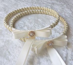 Stefana Crowns, Greek Orthodox Wedding Crowns, Wedding Stefana in Ivory or White, Gold or Silver