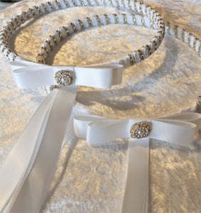 Stefana Crowns, Greek Orthodox Wedding Crowns, Wedding Stefana in Ivory or White, Gold or Silver