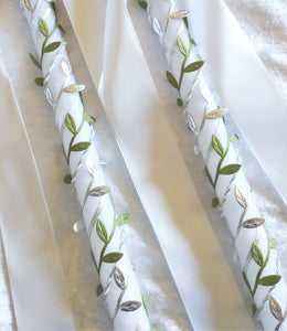 Greek Lambathes Wedding Candles - Lambades Wedding - Olive Leaf Wedding Candles