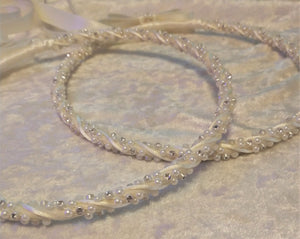 Stefana Crowns, Greek Wedding Crowns, Ivory Stefana, Orthodox Crowns, Rhinestone Pearl Wedding Crowns
