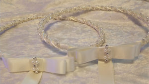 Stefana Crowns, Greek Wedding Crowns, Ivory Stefana, Orthodox Crowns, Rhinestone Pearl Wedding Crowns