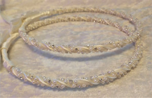 Stefana Crowns, Greek Wedding Crowns, Ivory Stefana, Orthodox Crowns, Rhinestone Pearl Wedding Crowns
