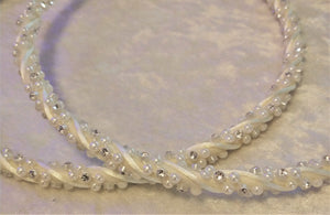 Stefana Crowns, Greek Wedding Crowns, Ivory Stefana, Orthodox Crowns, Rhinestone Pearl Wedding Crowns