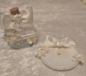 Greek Orthodox Baptism Lambades - Ivory Baptismal Set - Oil Bottle Baptism Set - Baptism Candles