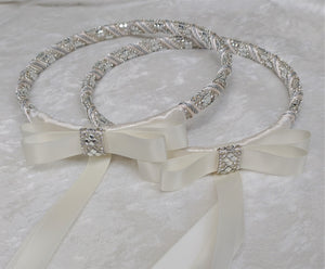 Crystal Greek Stefana Crowns, Orthodox Wedding Crowns, Wedding Stefana in White or Ivory