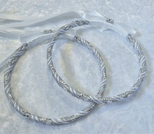 Load image into Gallery viewer, Crystal Greek Stefana Crowns, Orthodox Wedding Crowns, Wedding Stefana in White or Ivory
