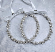 Load image into Gallery viewer, Pearl Stefana Crowns, Greek Orthodox Wedding Crowns, Wedding Stefana in White or Ivory
