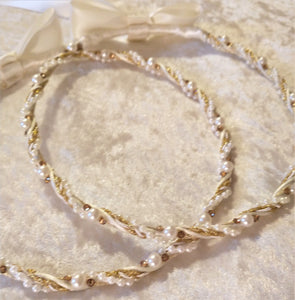 Stefana Set, Orthodox Wedding Crowns, White Stefana, Crystal Stefana