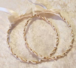 Stefana Set, Orthodox Wedding Crowns, White Stefana, Crystal Stefana