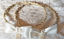 Load image into Gallery viewer, Stefana Set, Orthodox Wedding Crowns, White Stefana, Crystal Stefana
